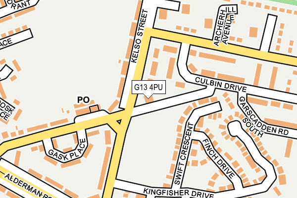 G13 4PU map - OS OpenMap – Local (Ordnance Survey)