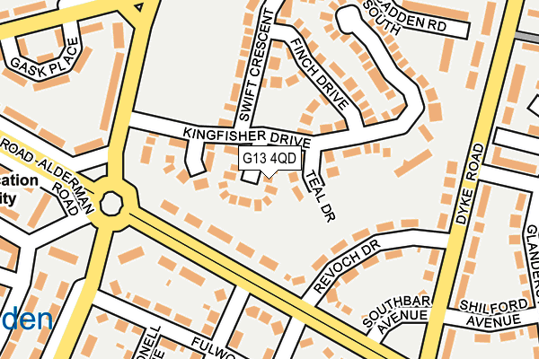 G13 4QD map - OS OpenMap – Local (Ordnance Survey)