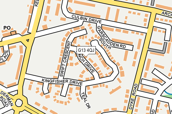 G13 4QJ map - OS OpenMap – Local (Ordnance Survey)