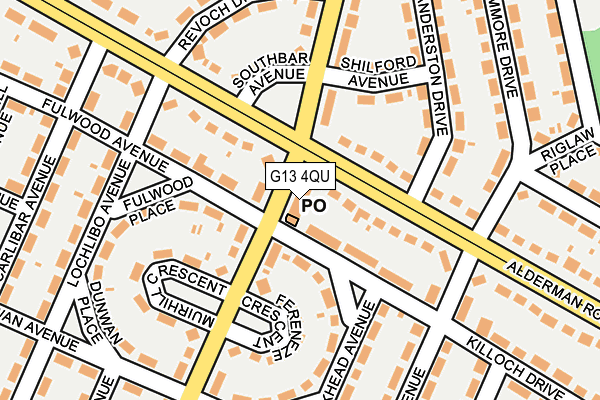 G13 4QU map - OS OpenMap – Local (Ordnance Survey)