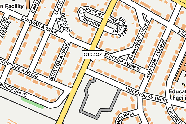 G13 4QZ map - OS OpenMap – Local (Ordnance Survey)