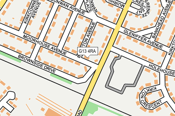 G13 4RA map - OS OpenMap – Local (Ordnance Survey)
