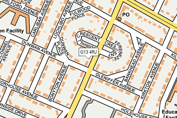 G13 4RJ map - OS OpenMap – Local (Ordnance Survey)