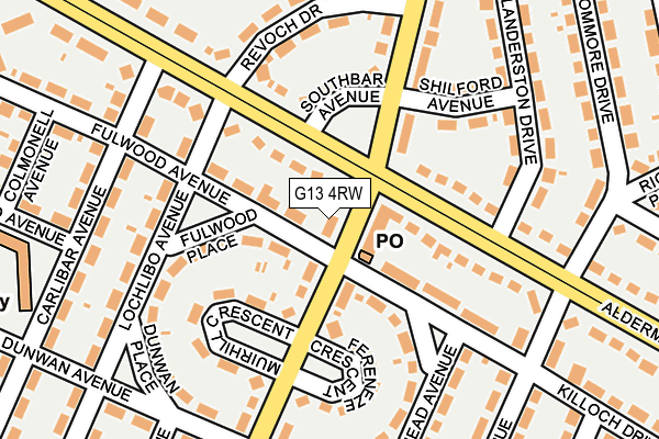 G13 4RW map - OS OpenMap – Local (Ordnance Survey)