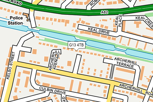 G13 4TB map - OS OpenMap – Local (Ordnance Survey)