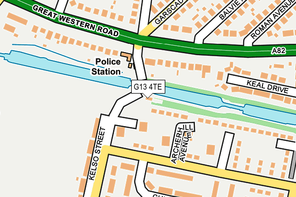 G13 4TE map - OS OpenMap – Local (Ordnance Survey)
