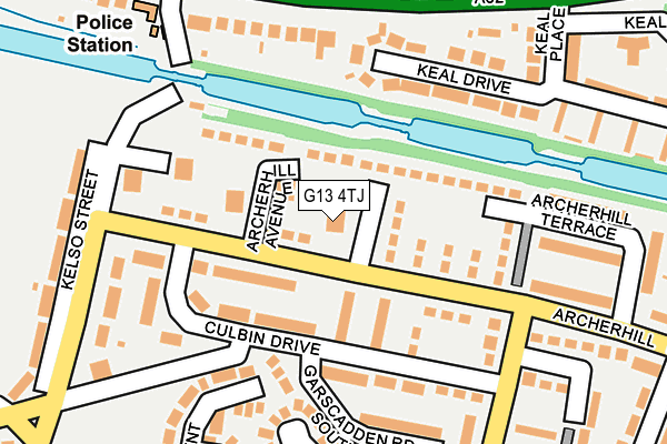 G13 4TJ map - OS OpenMap – Local (Ordnance Survey)
