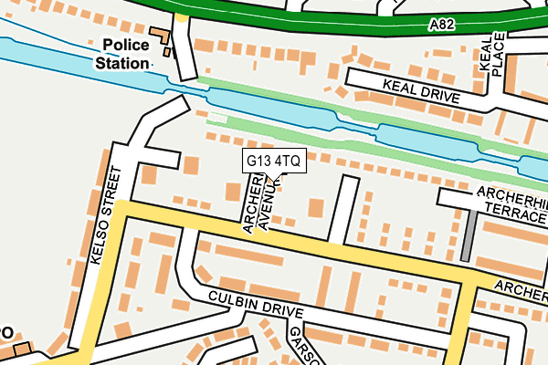 G13 4TQ map - OS OpenMap – Local (Ordnance Survey)