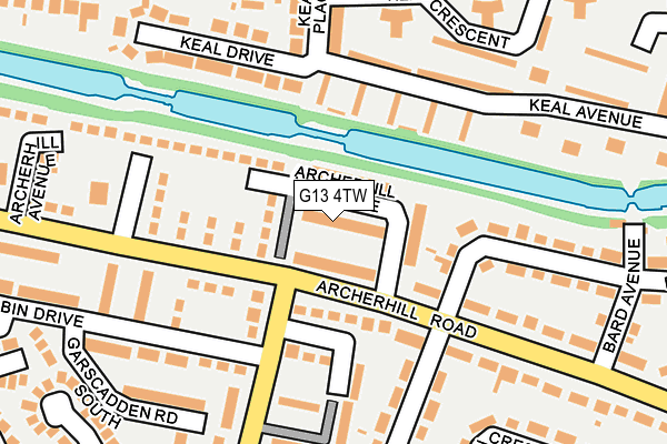 G13 4TW map - OS OpenMap – Local (Ordnance Survey)