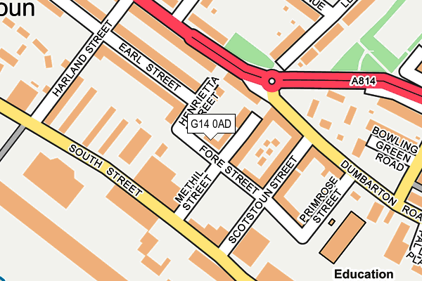 G14 0AD map - OS OpenMap – Local (Ordnance Survey)