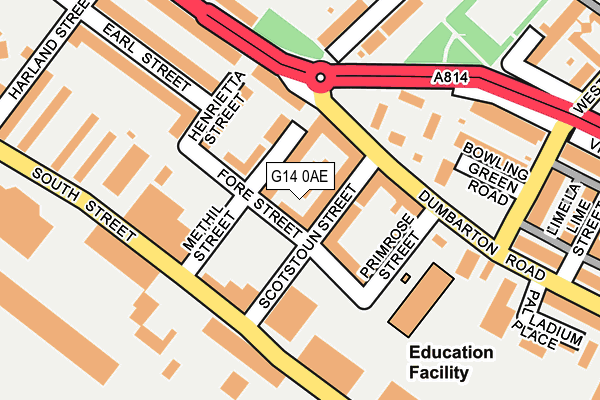 G14 0AE map - OS OpenMap – Local (Ordnance Survey)