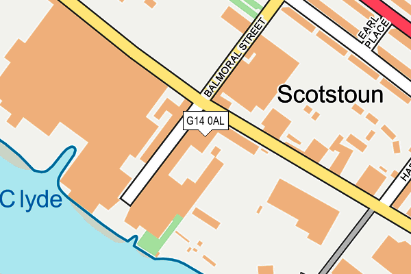 G14 0AL map - OS OpenMap – Local (Ordnance Survey)