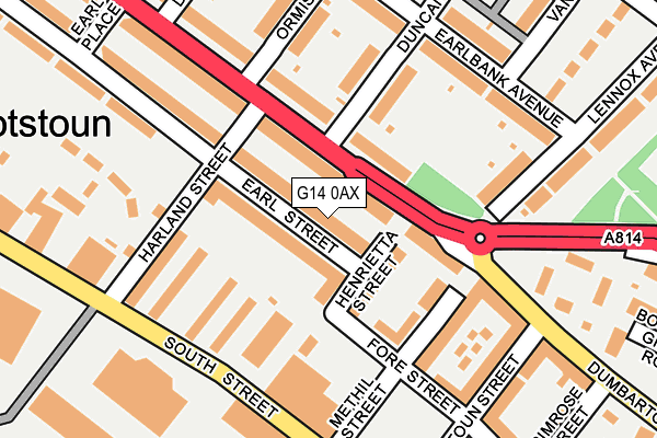 G14 0AX map - OS OpenMap – Local (Ordnance Survey)