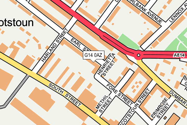 G14 0AZ map - OS OpenMap – Local (Ordnance Survey)