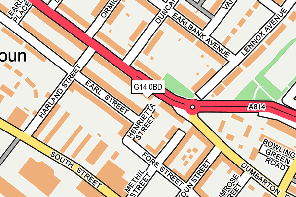 G14 0BD map - OS OpenMap – Local (Ordnance Survey)