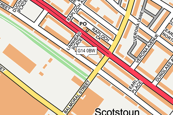 G14 0BW map - OS OpenMap – Local (Ordnance Survey)