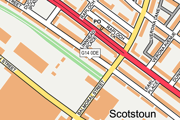 G14 0DE map - OS OpenMap – Local (Ordnance Survey)