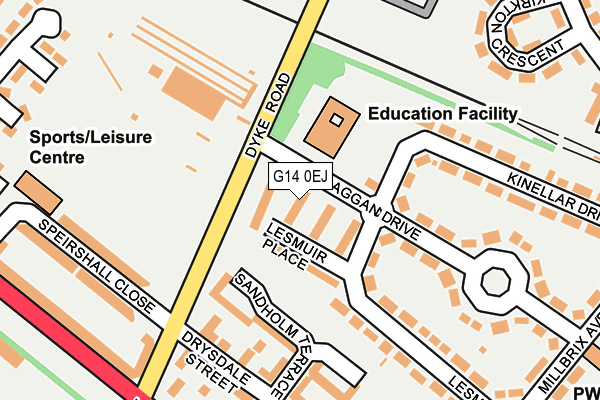 G14 0EJ map - OS OpenMap – Local (Ordnance Survey)