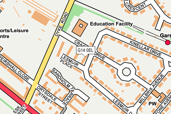 G14 0EL map - OS OpenMap – Local (Ordnance Survey)