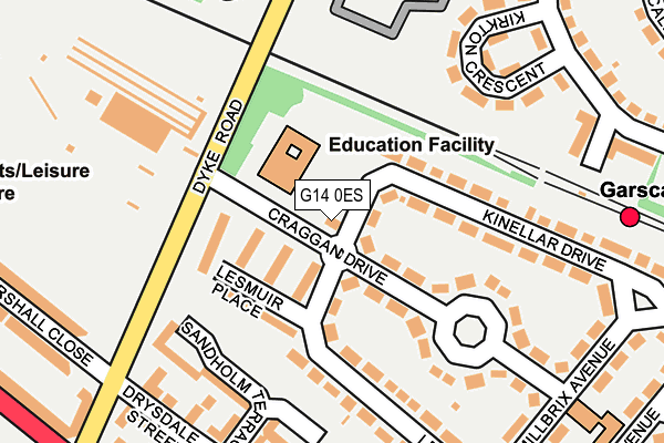 G14 0ES map - OS OpenMap – Local (Ordnance Survey)