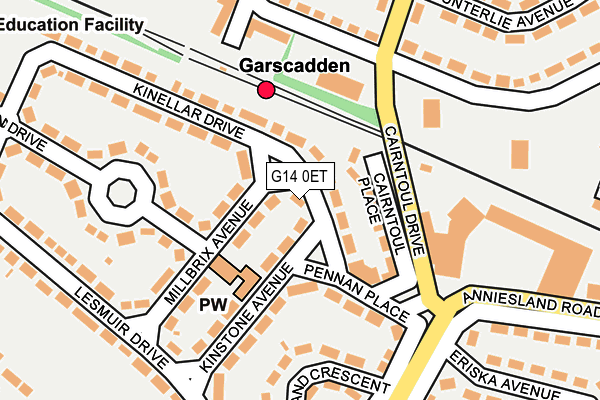 G14 0ET map - OS OpenMap – Local (Ordnance Survey)