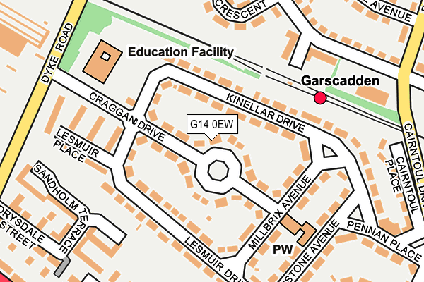 G14 0EW map - OS OpenMap – Local (Ordnance Survey)