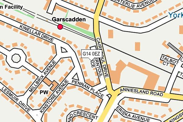 G14 0EZ map - OS OpenMap – Local (Ordnance Survey)