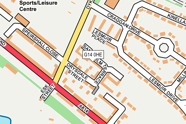 G14 0HE map - OS OpenMap – Local (Ordnance Survey)