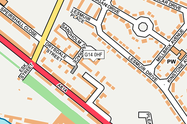 G14 0HF map - OS OpenMap – Local (Ordnance Survey)