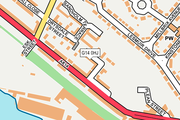 G14 0HJ map - OS OpenMap – Local (Ordnance Survey)