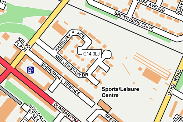 G14 0LJ map - OS OpenMap – Local (Ordnance Survey)
