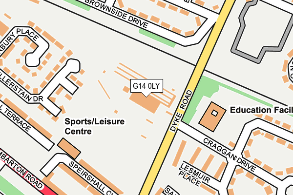 G14 0LY map - OS OpenMap – Local (Ordnance Survey)