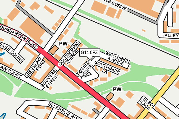 G14 0PZ map - OS OpenMap – Local (Ordnance Survey)