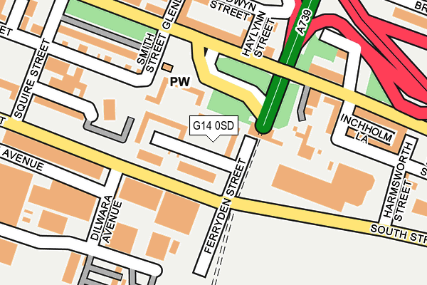 G14 0SD map - OS OpenMap – Local (Ordnance Survey)