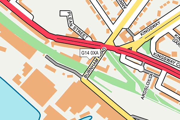 G14 0XA map - OS OpenMap – Local (Ordnance Survey)