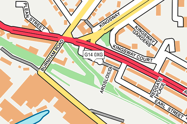 G14 0XG map - OS OpenMap – Local (Ordnance Survey)