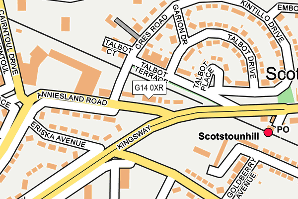 G14 0XR map - OS OpenMap – Local (Ordnance Survey)