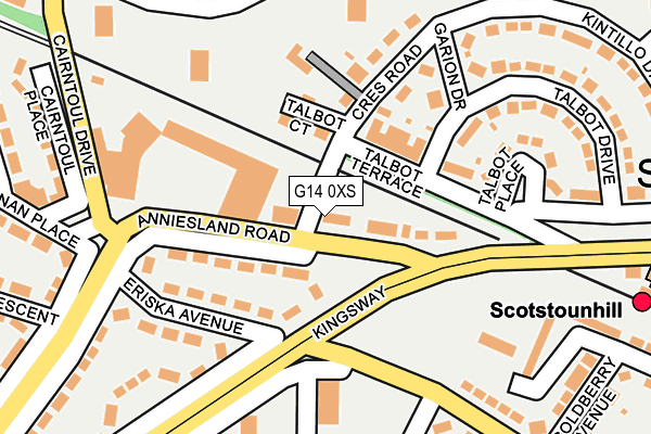 G14 0XS map - OS OpenMap – Local (Ordnance Survey)