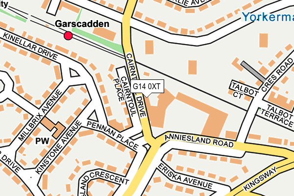 G14 0XT map - OS OpenMap – Local (Ordnance Survey)