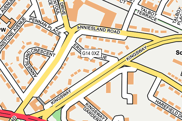 G14 0XZ map - OS OpenMap – Local (Ordnance Survey)