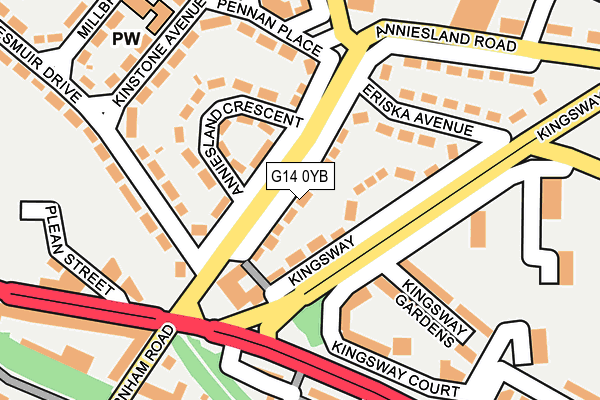 G14 0YB map - OS OpenMap – Local (Ordnance Survey)