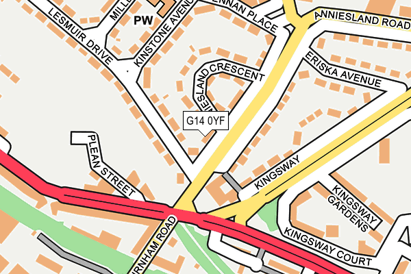 G14 0YF map - OS OpenMap – Local (Ordnance Survey)