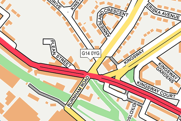 G14 0YG map - OS OpenMap – Local (Ordnance Survey)
