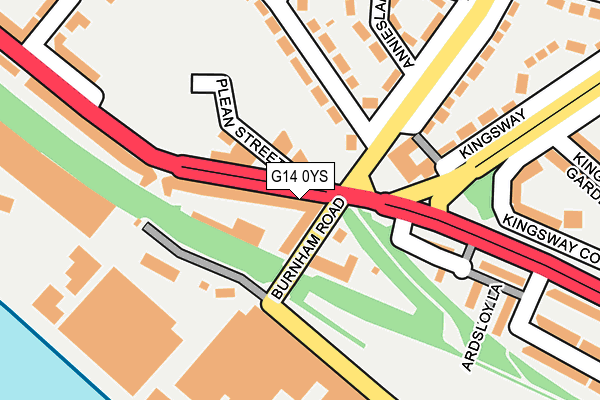 G14 0YS map - OS OpenMap – Local (Ordnance Survey)