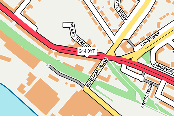 G14 0YT map - OS OpenMap – Local (Ordnance Survey)