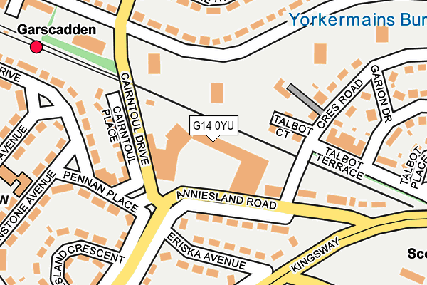 G14 0YU map - OS OpenMap – Local (Ordnance Survey)