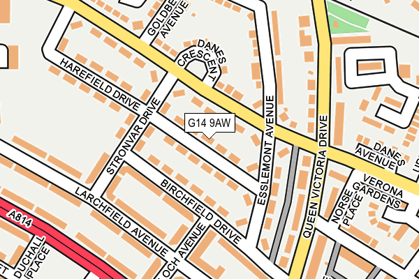 G14 9AW map - OS OpenMap – Local (Ordnance Survey)