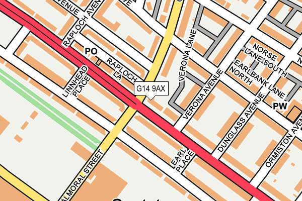 G14 9AX map - OS OpenMap – Local (Ordnance Survey)