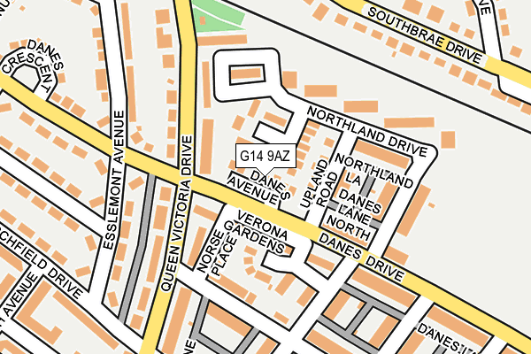 G14 9AZ map - OS OpenMap – Local (Ordnance Survey)