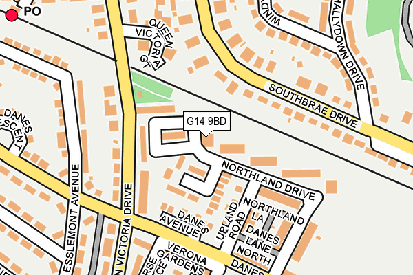 G14 9BD map - OS OpenMap – Local (Ordnance Survey)